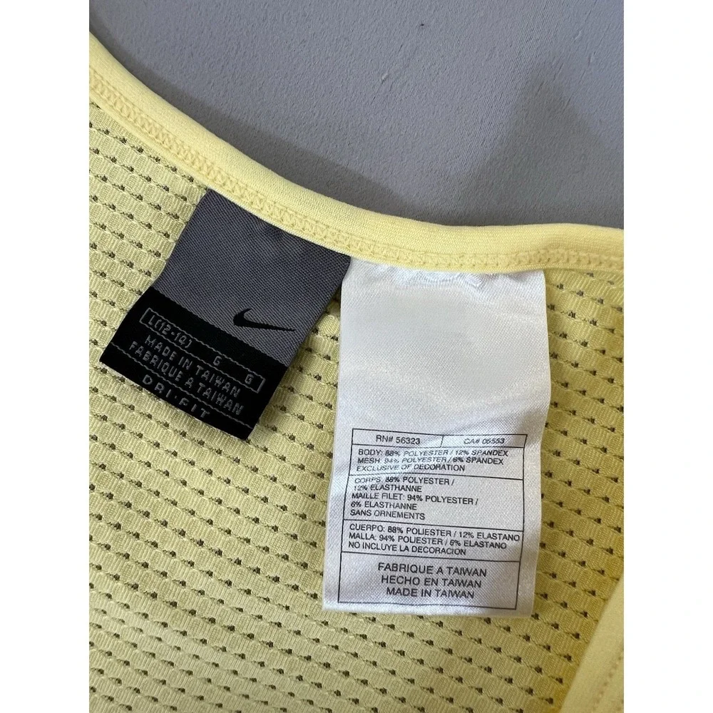 Vintage Nike Top Yellow Women's Sz Large Y2K Golf Tennis V- Neck